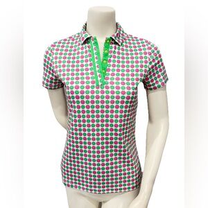 PGA TOUR Women’s XS Citrus Print Golf Polo – Stretch Performance Top